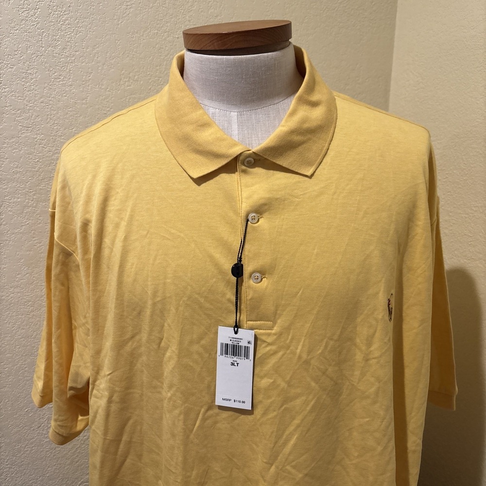 POLO Ralph Lauren Men's TALL 3XLT Yellow Brown Pony 100% Cotton Shirt NEW $110